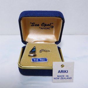 Vintage Estate Find Anzac New In Box Ariki Sea Opal- Sailboat Tie Tac
